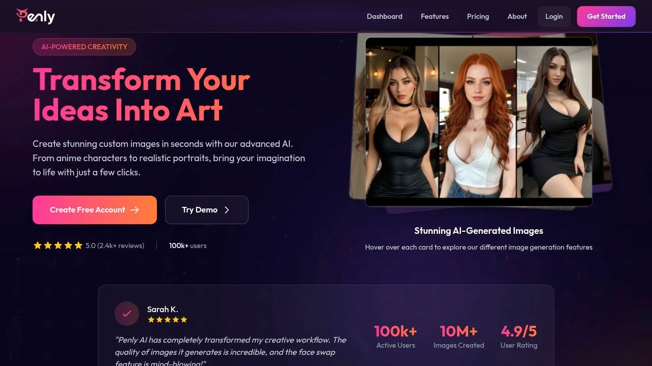 Penly AI: Transform Your Ideas into Art - Create Custom Images Instantly screenshot