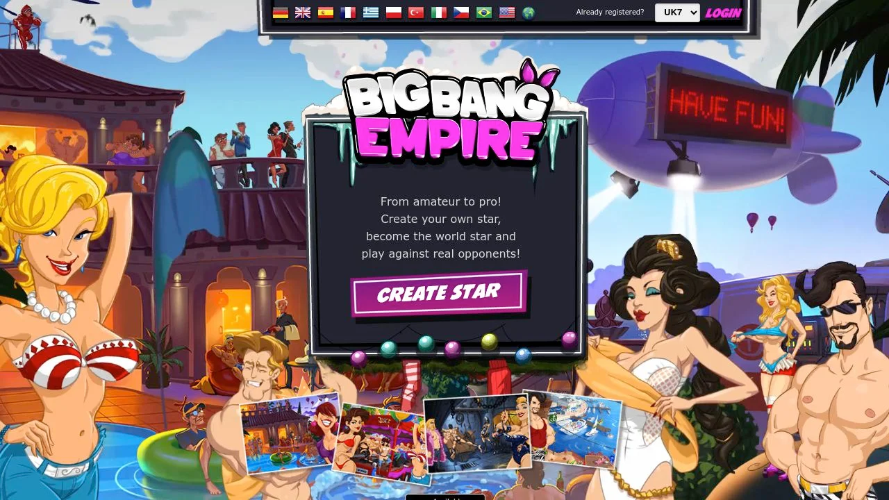 Big Bang Empire - Official Website screenshot
