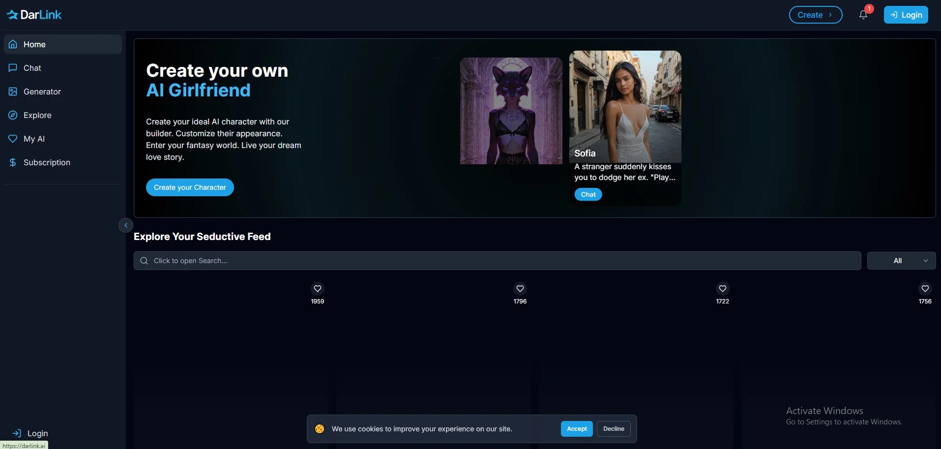 DarLink AI: Free AI Girlfriend Generator | Chat, Photos & Video screenshot