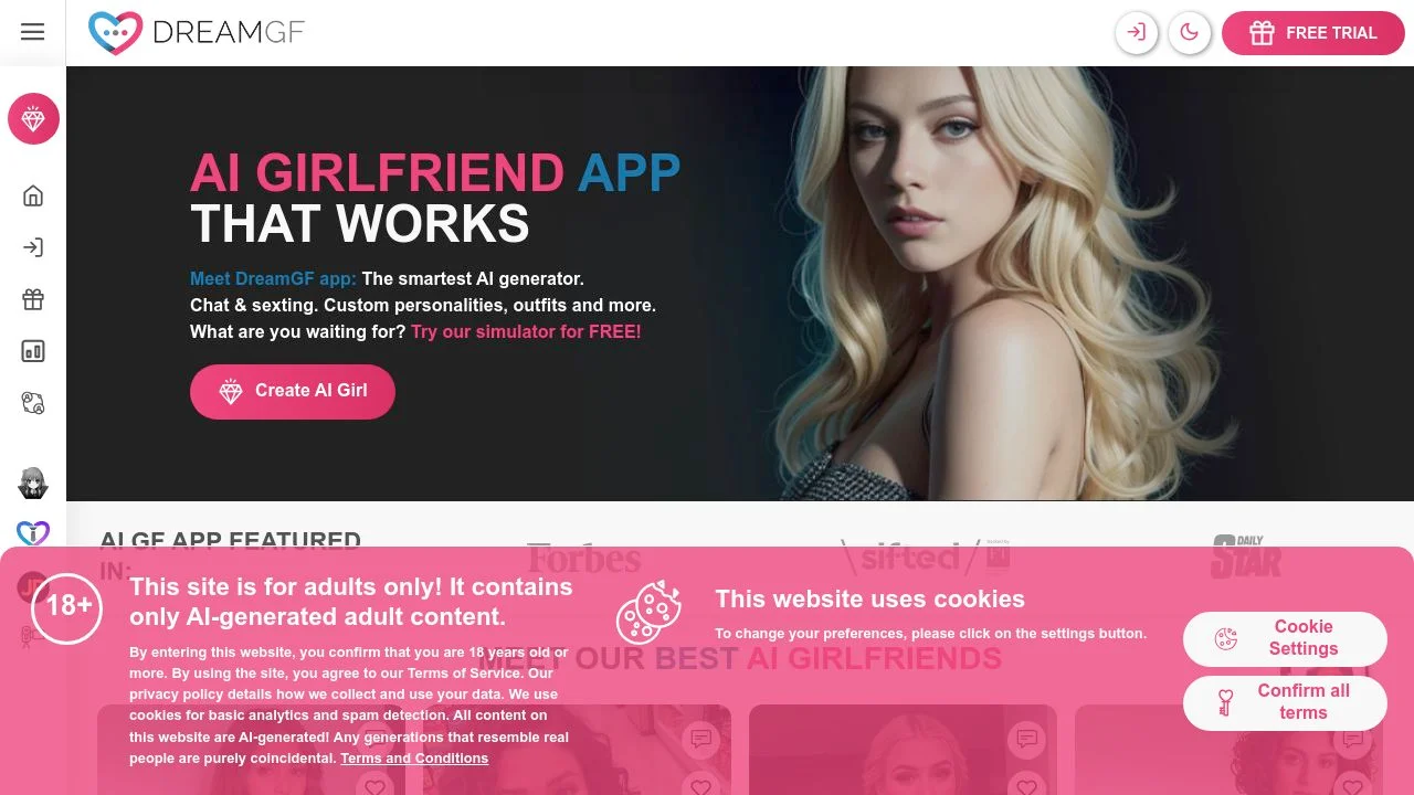 The Best AI Girlfriend Generator - DreamGF.ai screenshot