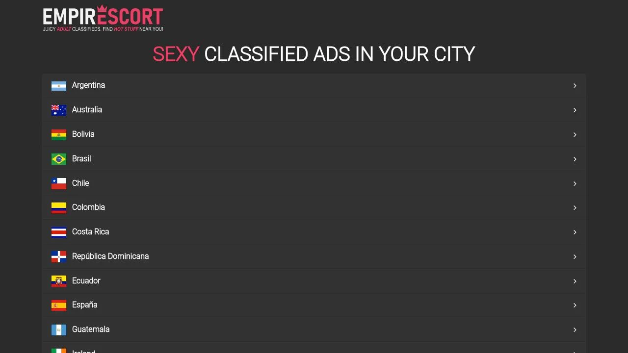 Empire Escort Network - empirescort.com screenshot