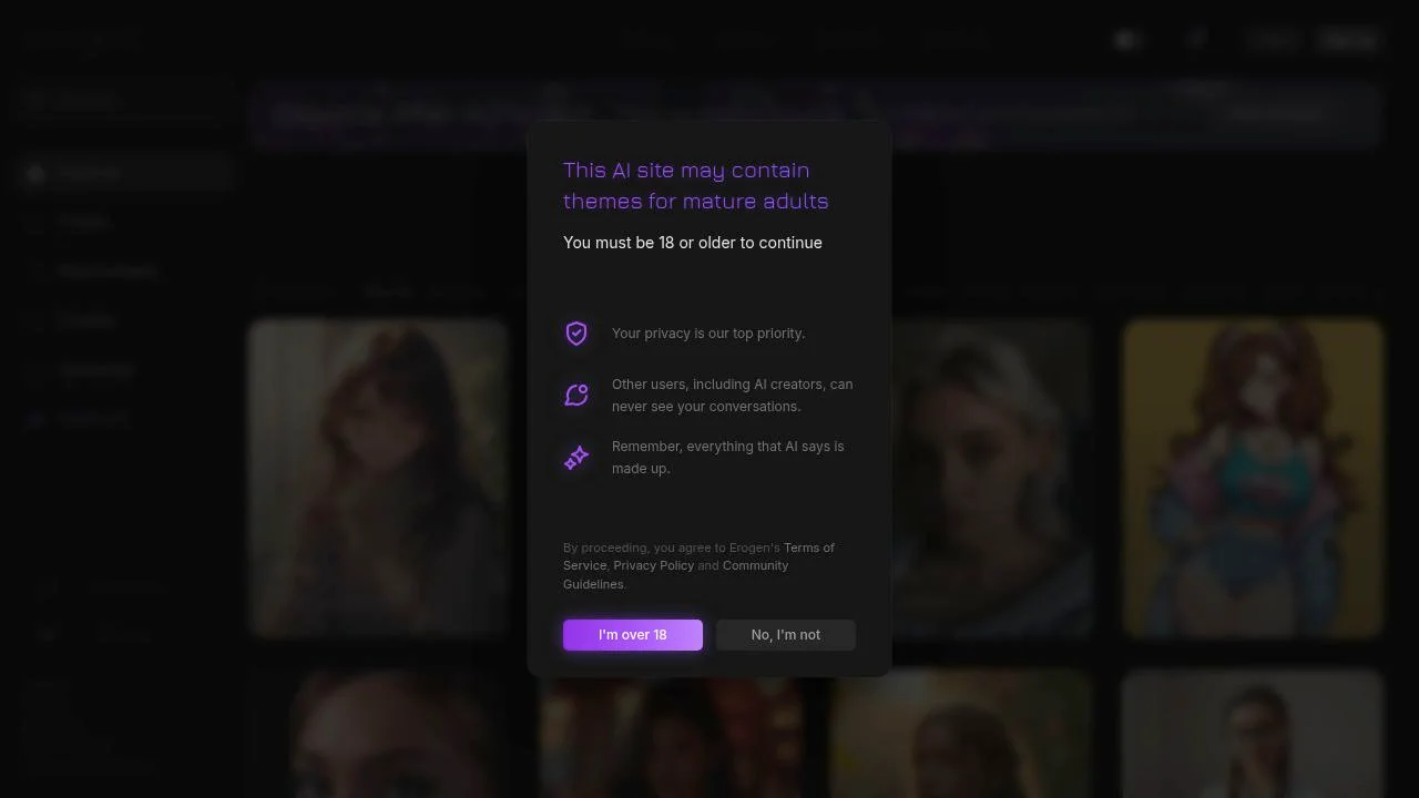 Erogen | Uncensored AI Companions screenshot