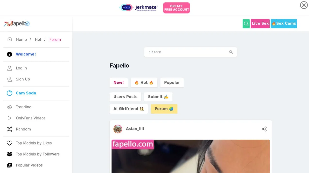 Fapello screenshot