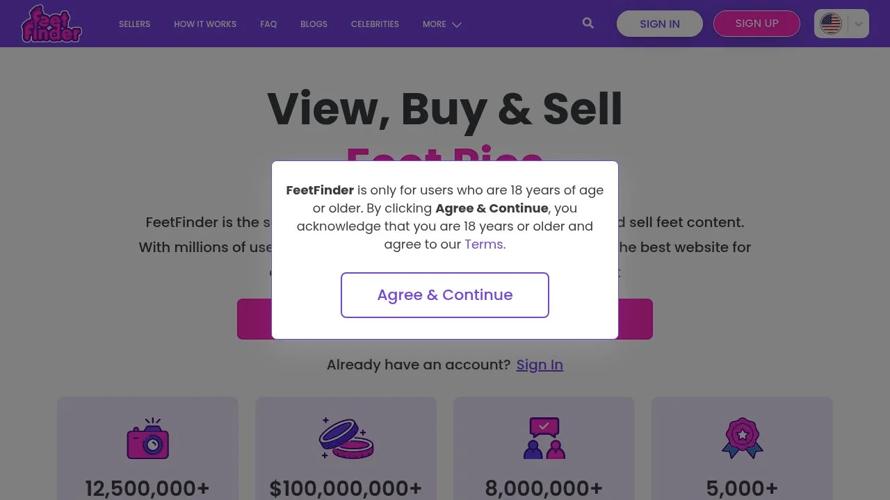 Buy & Sell Feet Pics | Foot Fetish Pics | FeetFinder screenshot