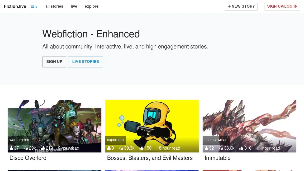 Fiction.live screenshot