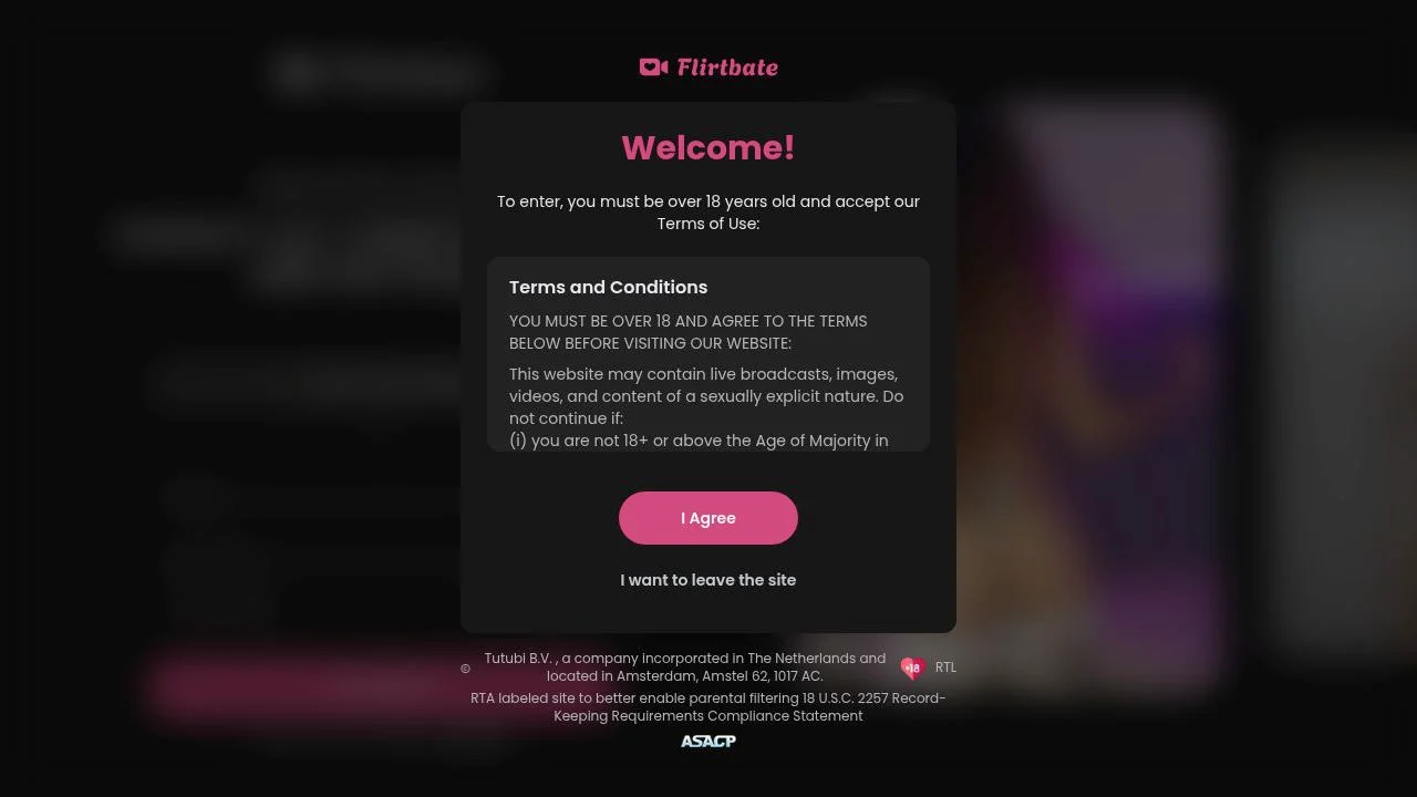 Flirtbate: #1 Adult Video Call Platform screenshot