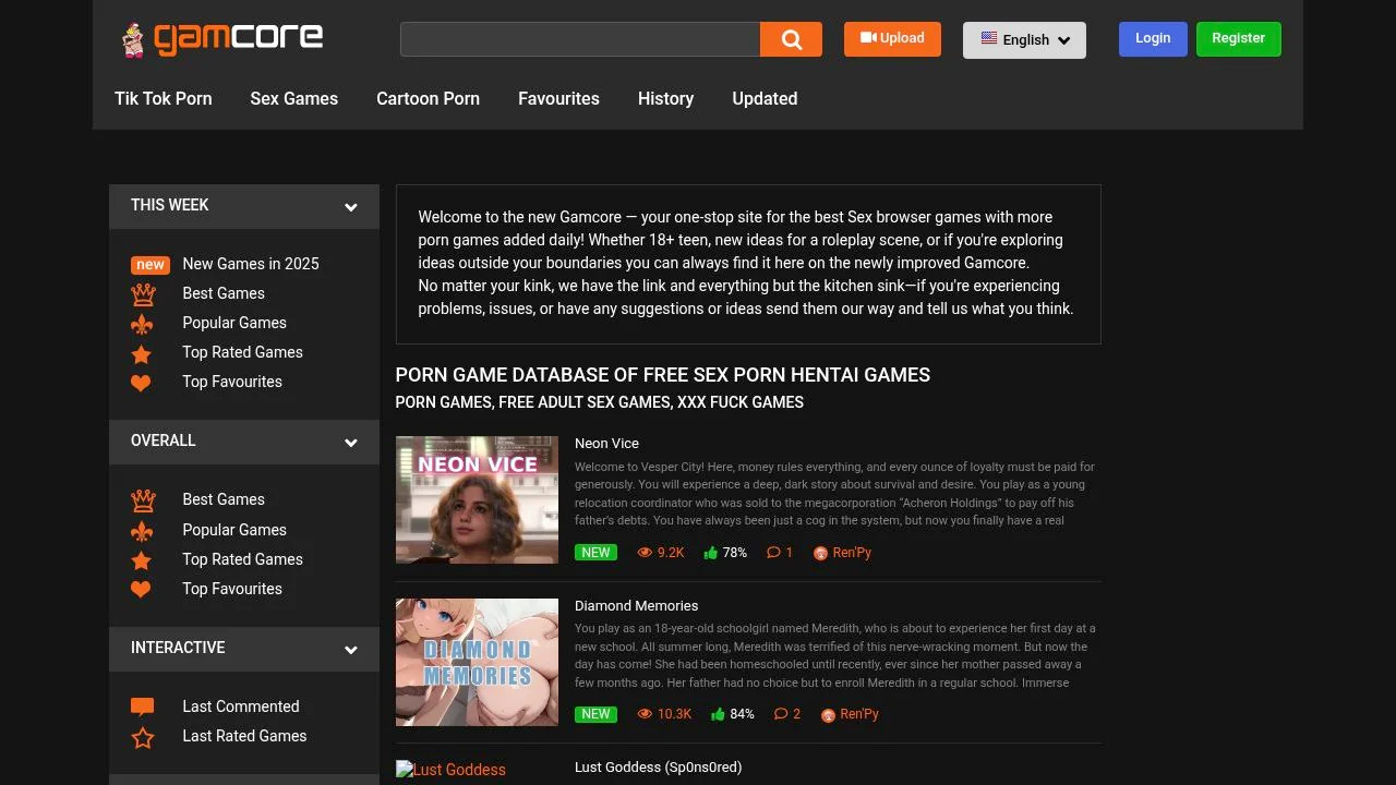 Porn Games & Sex Games, Hentai Games, XXX Games - Gamcore screenshot