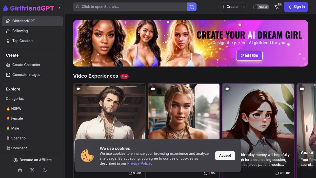 GirlfriendGPT - NSFW Character AI Chat - No Filter screenshot