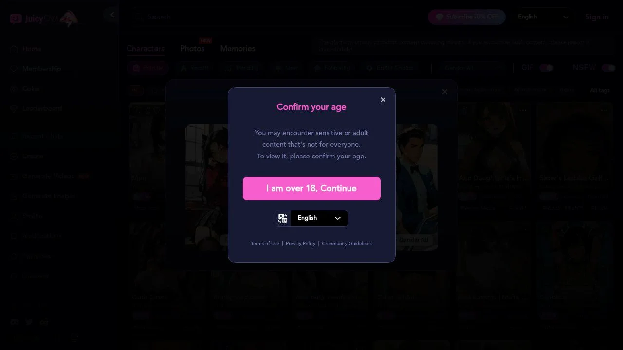 JuicyChat.AI screenshot