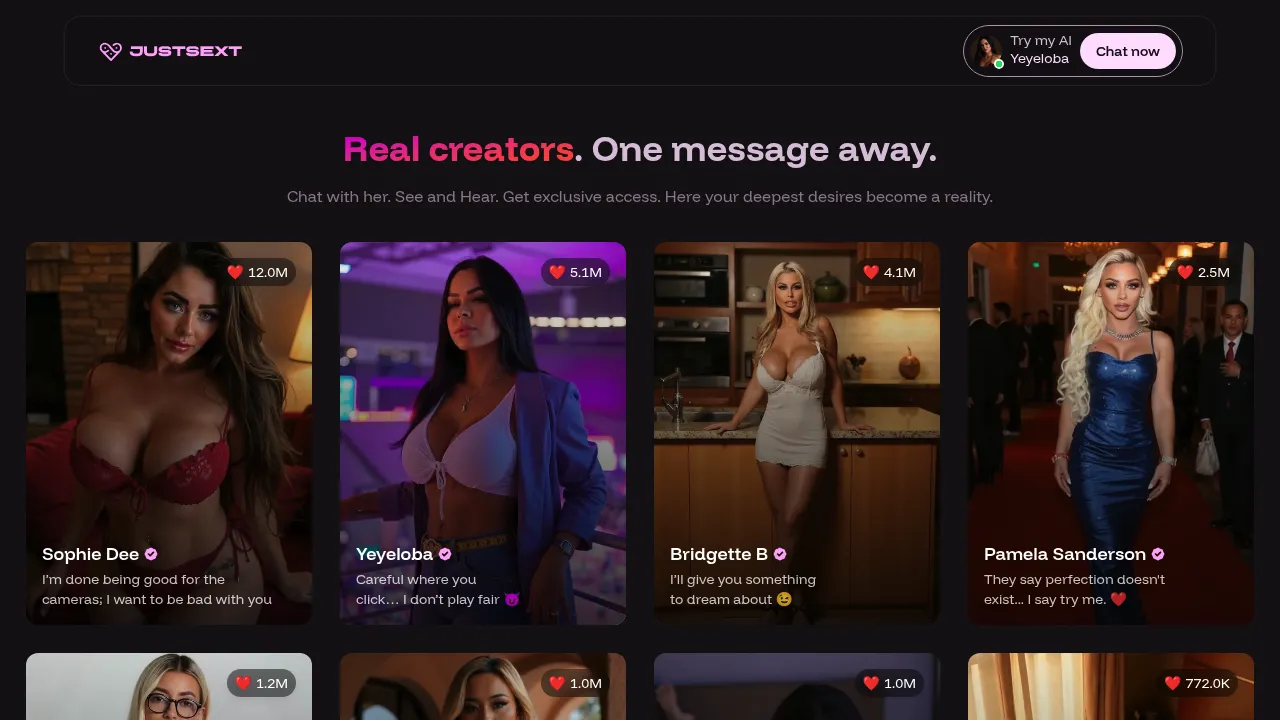 JustSext: AI Girlfriends from Real OnlyFans Creators screenshot