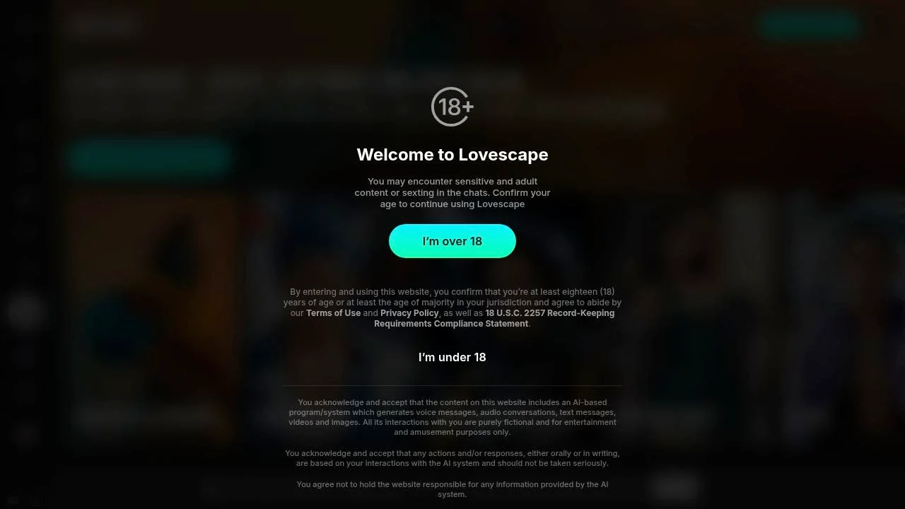 Create Your AI Girlfriend for Chatting | LOVESCAPE screenshot