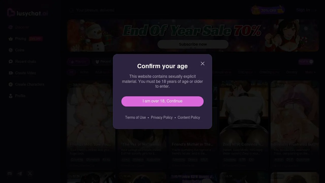 LusyChat: NSFW Character AI Chat & Spicy AI Girlfriend Chat screenshot