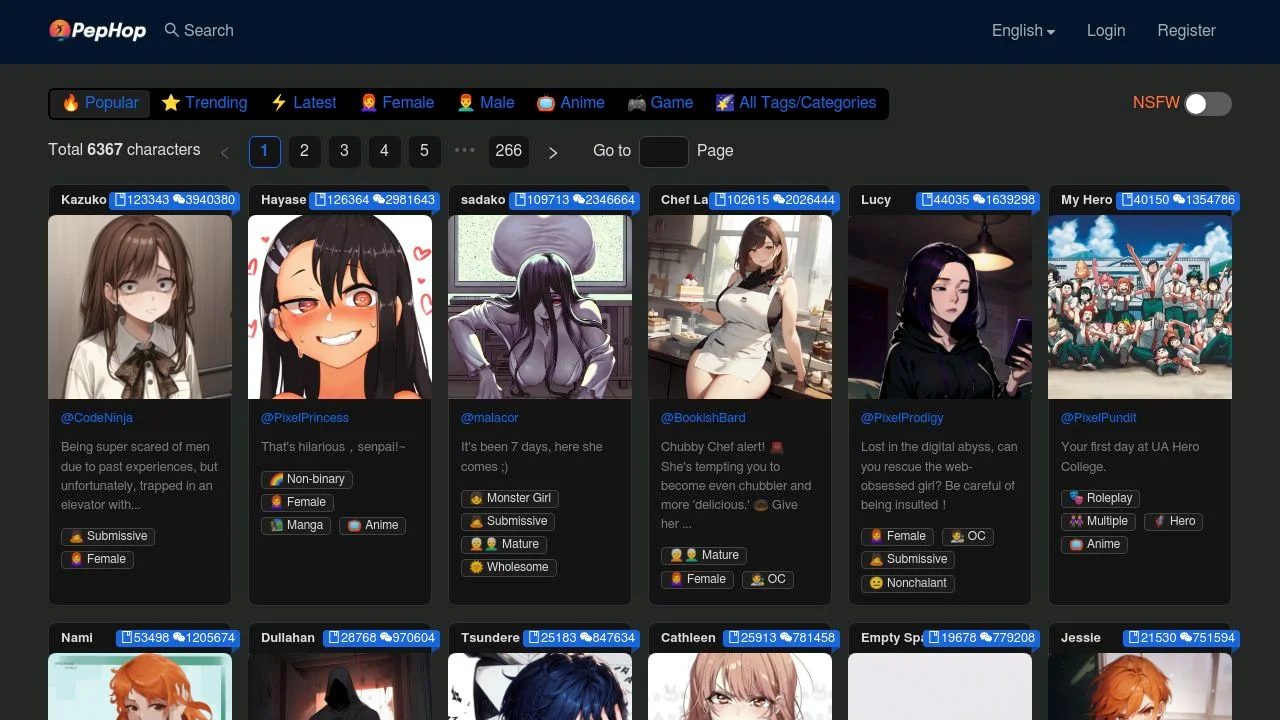 AI Chatbot Online(Include NSFW Character) - PepHop AI screenshot