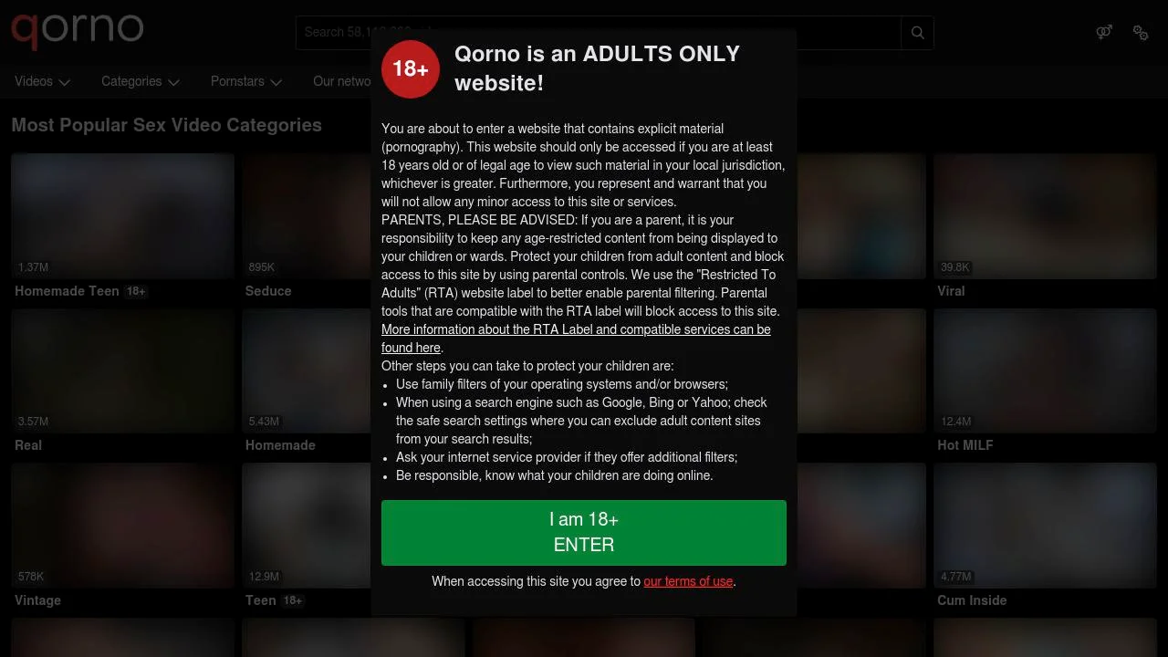 Qorno.com – Free Porn Videos, HD Streaming & Adult Tube Clips screenshot