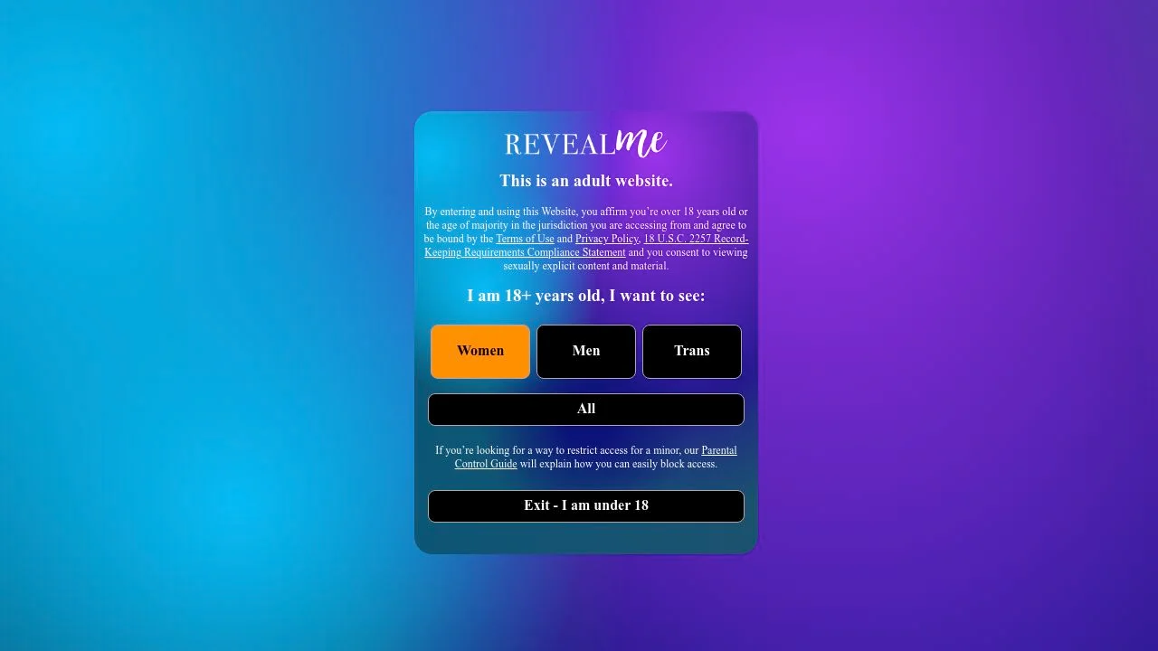 Experience Live Cams Like Never Before at RevealMe.com screenshot