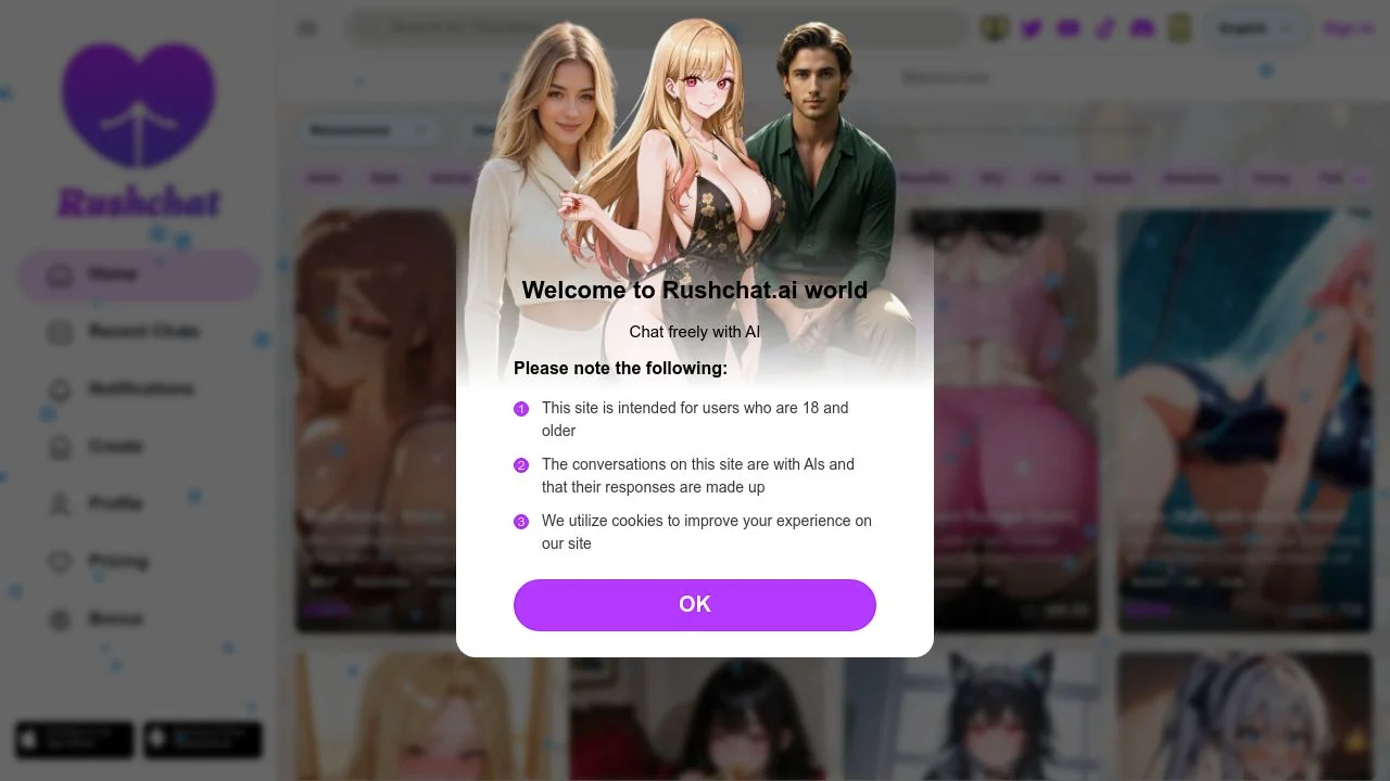 Rushchat.AI - NSFW AI Chat (No Filter) screenshot