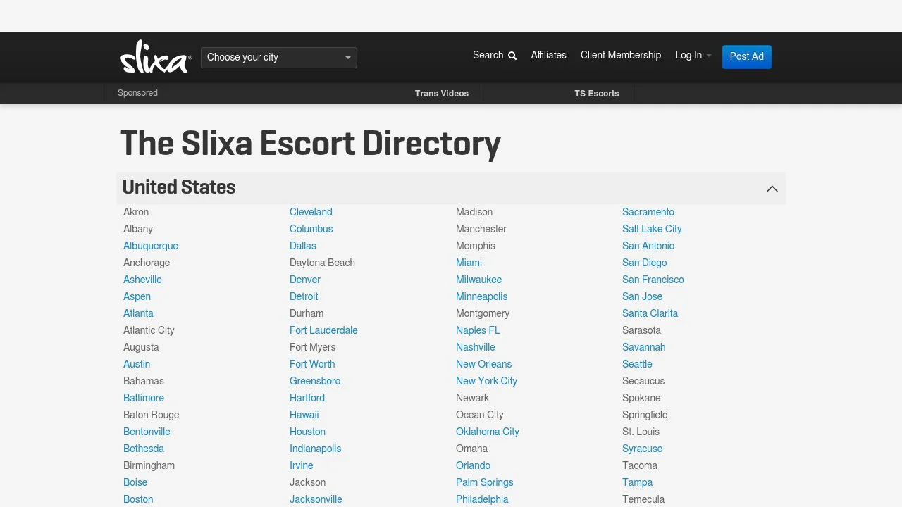 Slixa - High Class Escort Directory screenshot