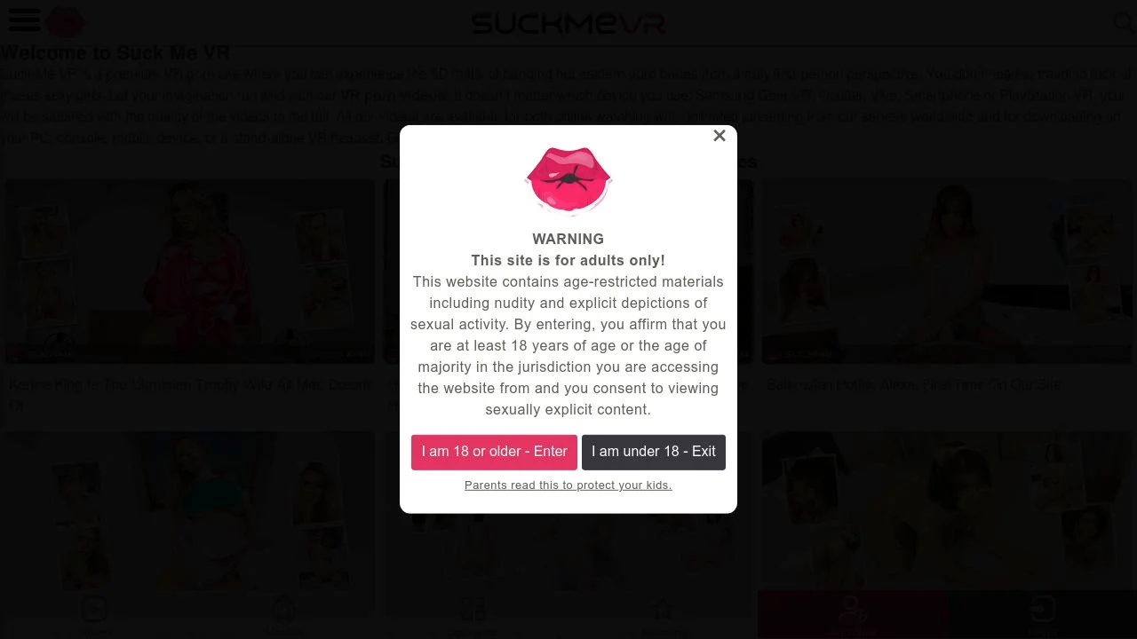 Premium VR porn site featuring eastern euro babes | Suck Me VR screenshot