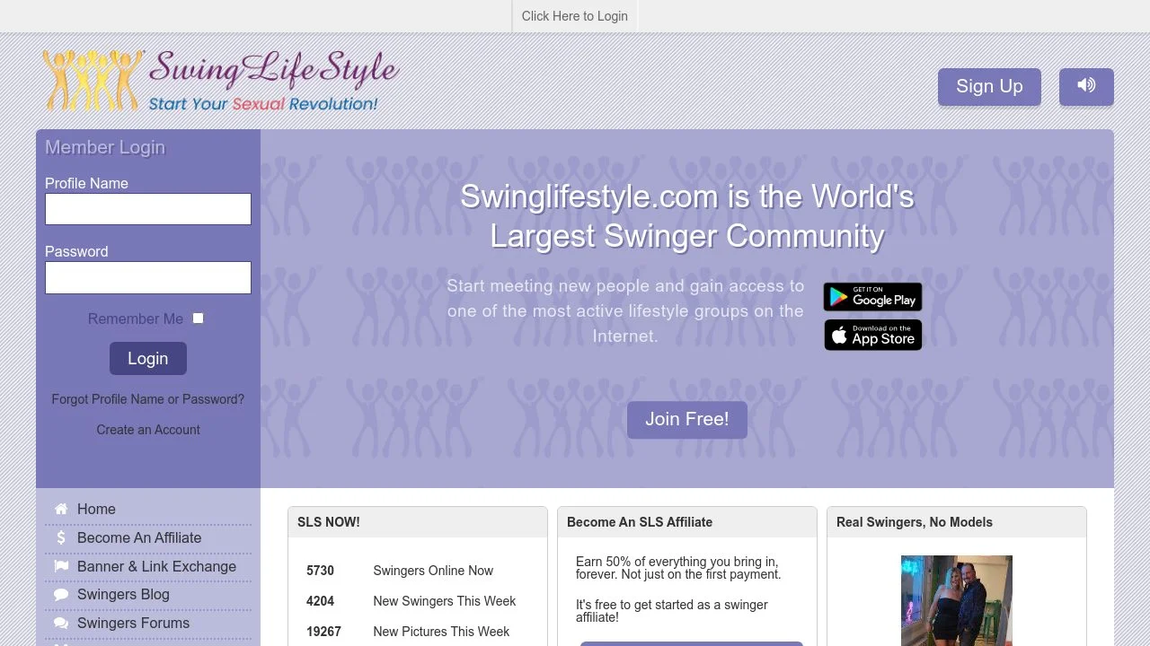 Swingers Lifestyle Community | Adult Personals | Clubs & Events screenshot