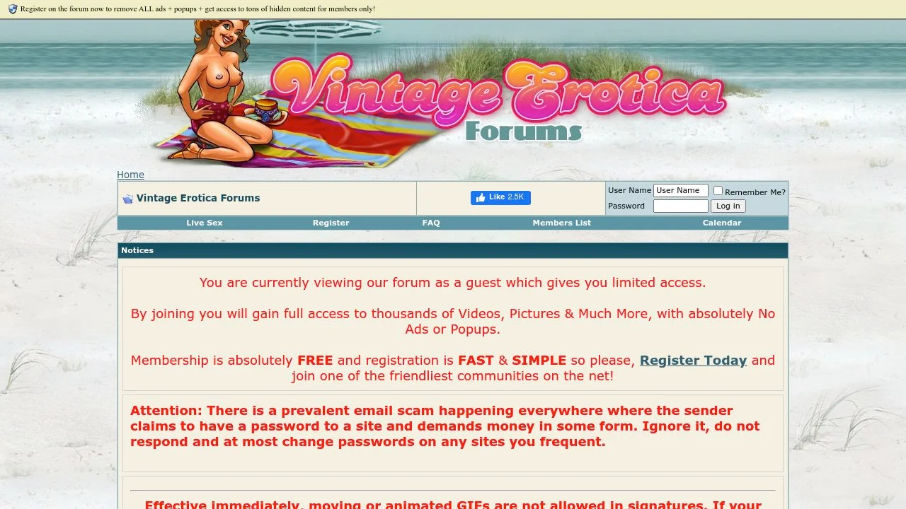 Vintage Erotica Forums screenshot