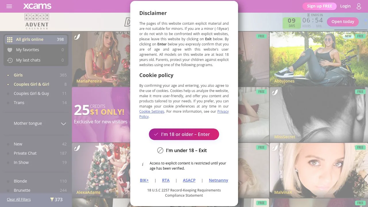 Live sex cam shows on Xcams with stunning sexy girls screenshot